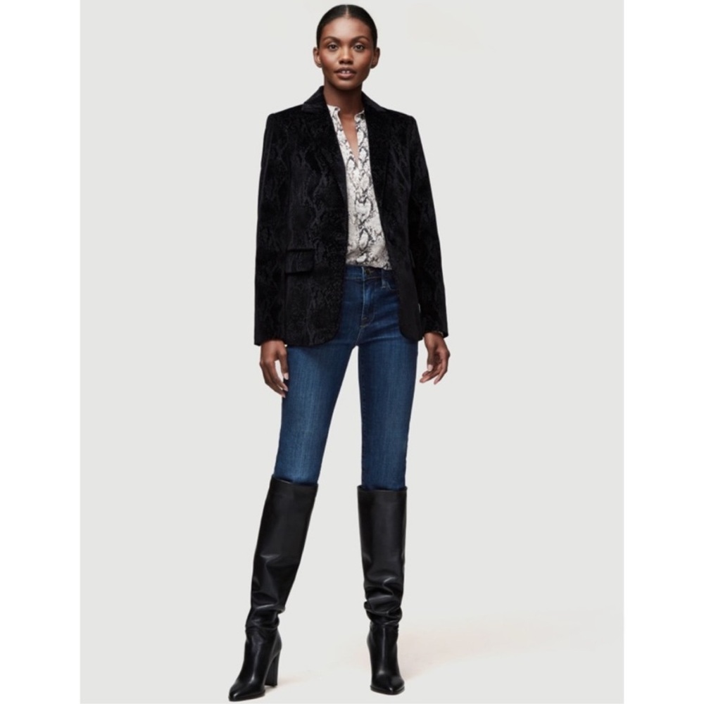 Frame Velvet Python Blazer Size 4 - Picture 3 of 16